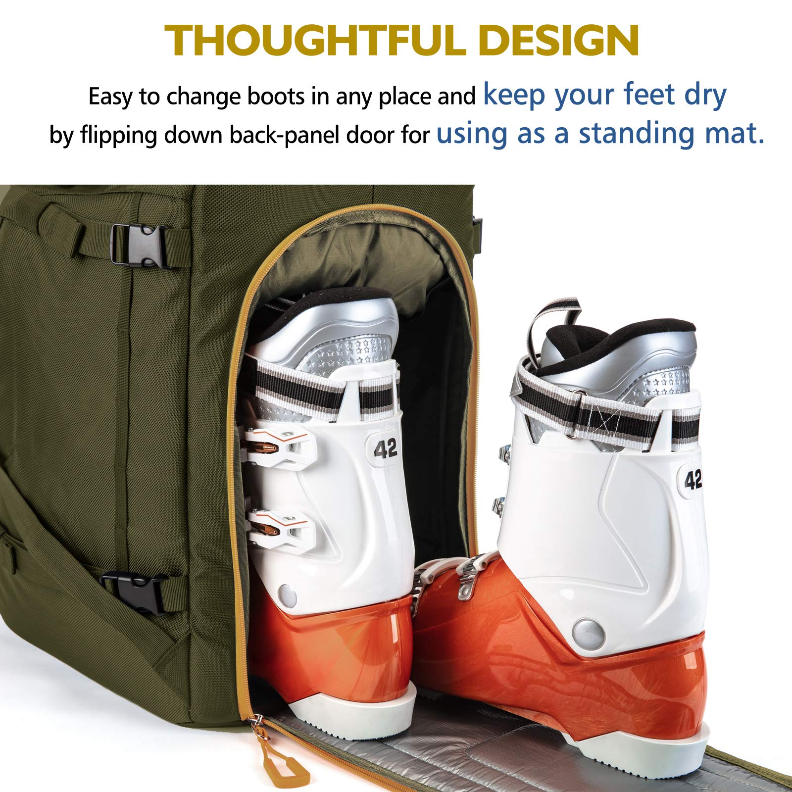 Unigear Ski Boot Bag | 50L Waterproof Snowboard Backpack with Helmet Storage