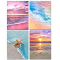 Muzagroo 5D Diamond Painting Kits for Adults – 4-Pack Beach Wall Art