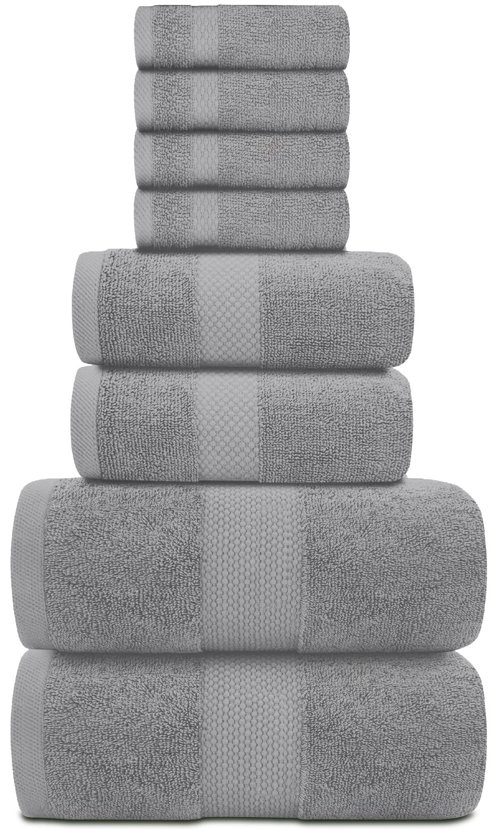 Egyptian Cotton Bath Towel Set - 8 Piece Luxury Hotel Quality