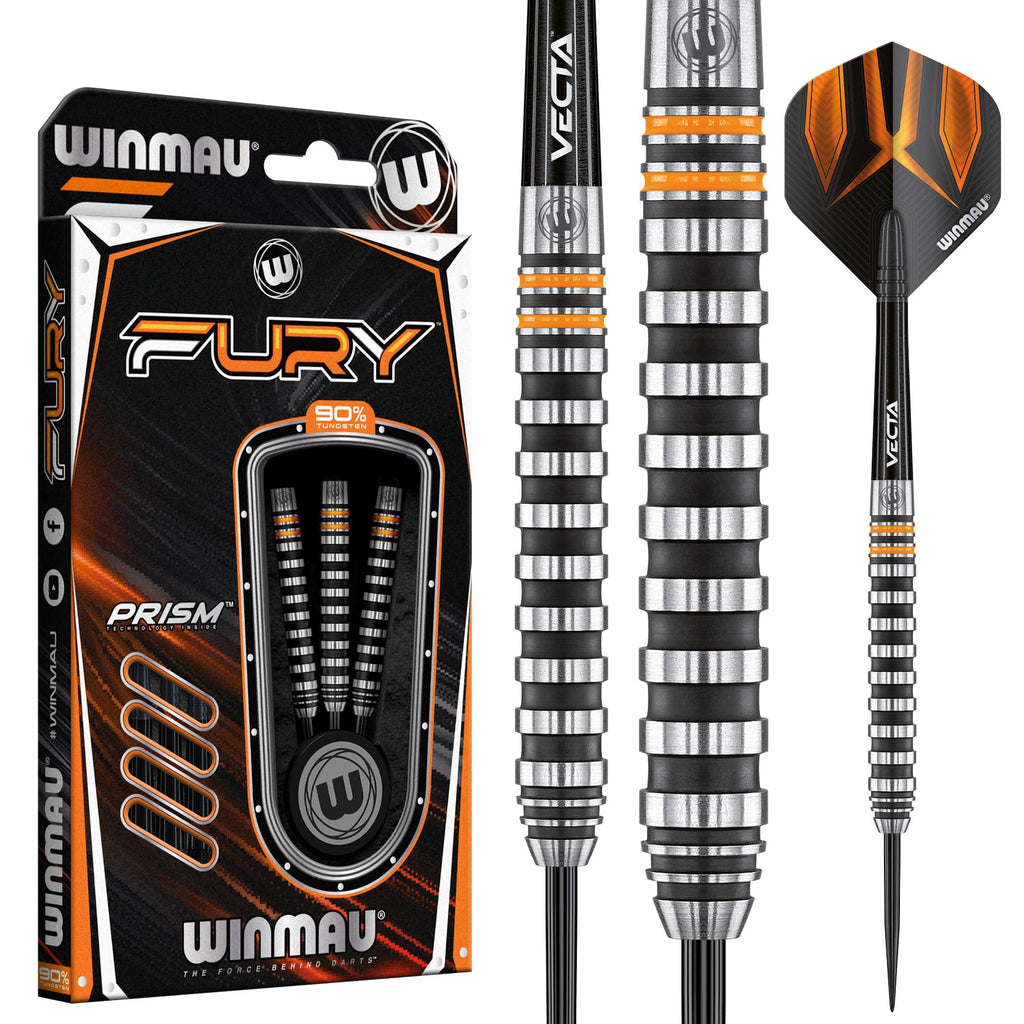 WINMAU Fury 28g Tungsten Darts Set | Prism Flights & Vecta Shafts