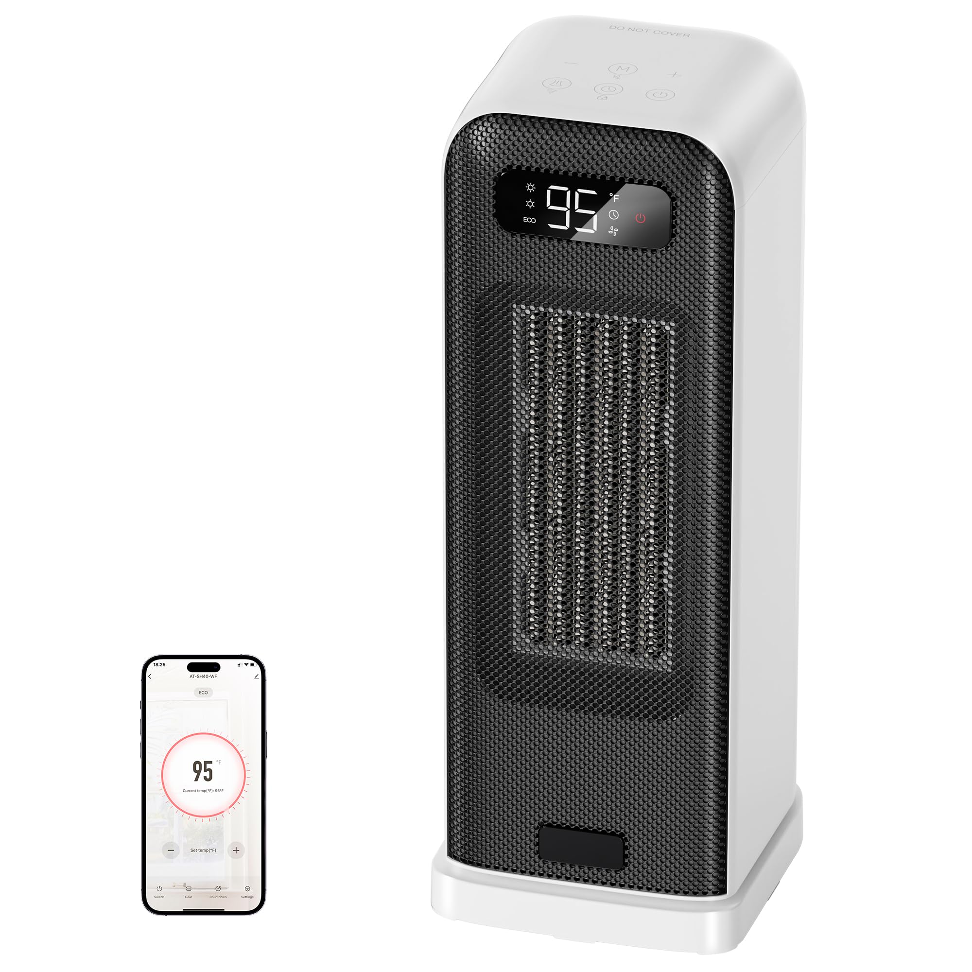 FLANUR Smart Portable Space Heater | 1500W WiFi Tower Fan Heater