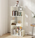 Manora White Bookcase 3 Tier Slim Freestanding Room Divider Shelves - image 1