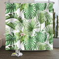 Tropical Monstera Leaves Shower Curtain | Waterproof Polyester