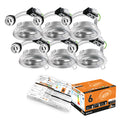 Brite-R 6-Pack GU10 Tilt Recessed Downlights | Satin Chrome Ceiling Spotlights