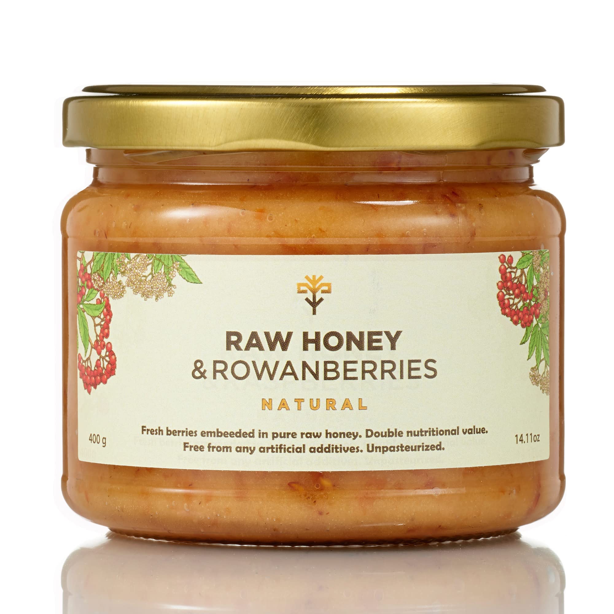 Earthbreath Raw Honey with Rowanberries – 100% Natural & Pure 400g