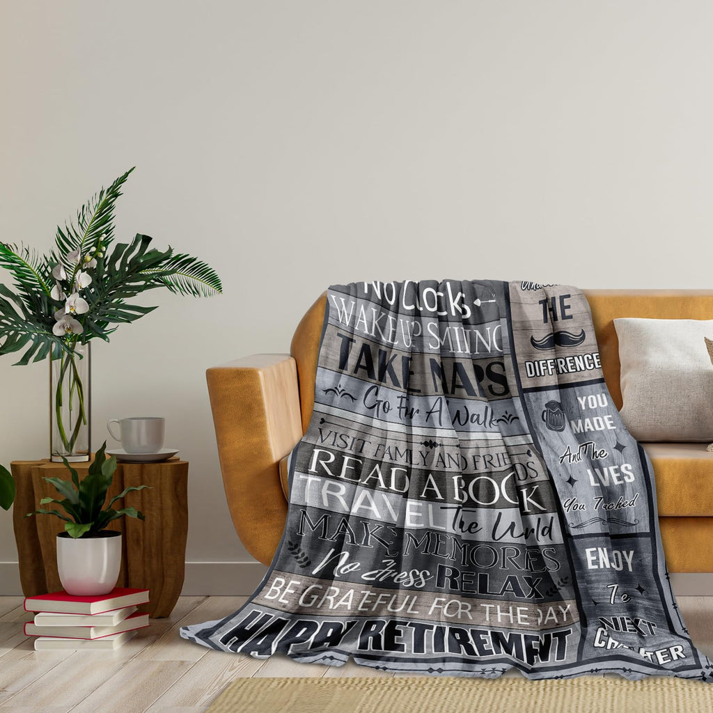 Retirement Blanket for Men – Soft Fleece Throw Gift, 200x150cm
