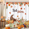 COZZSNUGE Autumn Pumpkin Shower Curtain | Fall Thanksgiving Decor, 183x183cm