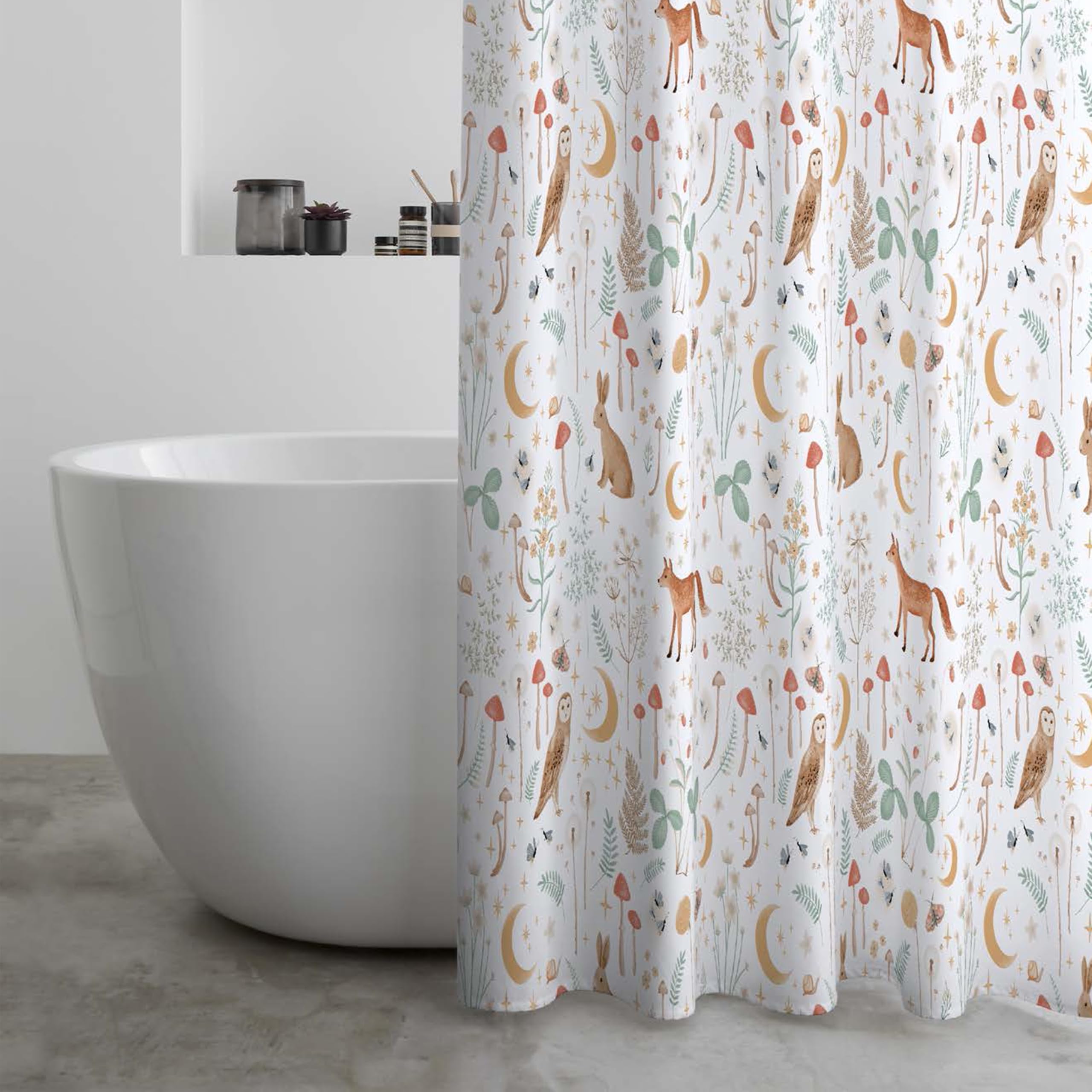 Catherine Lansfield Enchanted Twilight Animals Shower Curtain - 180x180cm