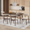 COLAMY Modern Dining Chairs Set with Wooden Legs – Upholstered Fabric Dining Room Chairs with Curved Backrest, Soft Cushion Seat