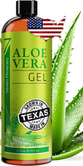 Seven Minerals Organic Aloe Vera Gel – 100% Pure Skin & Hair Care – 12 fl oz