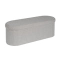 Bonlife Grey Boucle Folding Ottoman Storage Bench – 100L Oval Footstool
