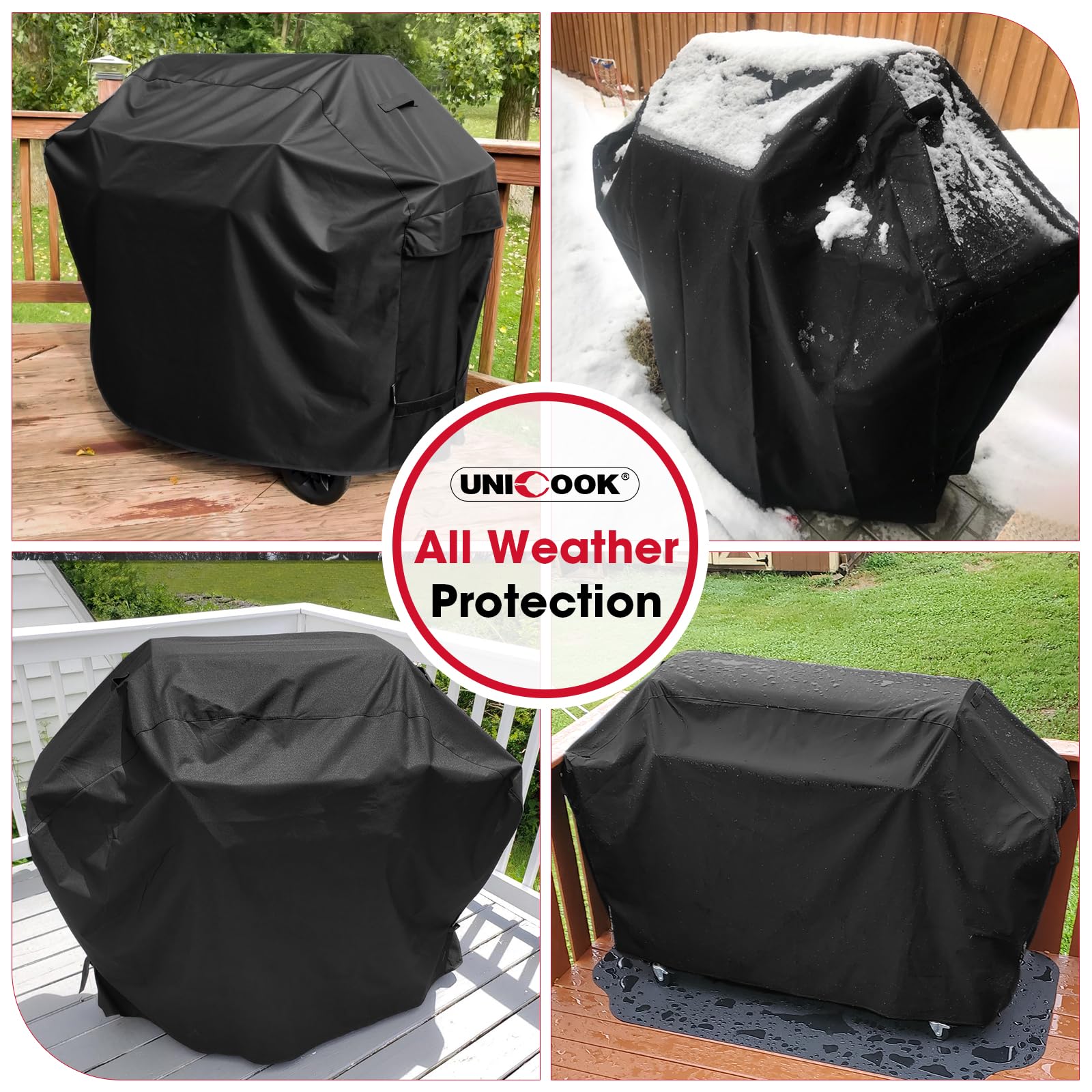 Unicook 55 Inch BBQ Cover – Heavy Duty Waterproof UV Resistant Grill Cover