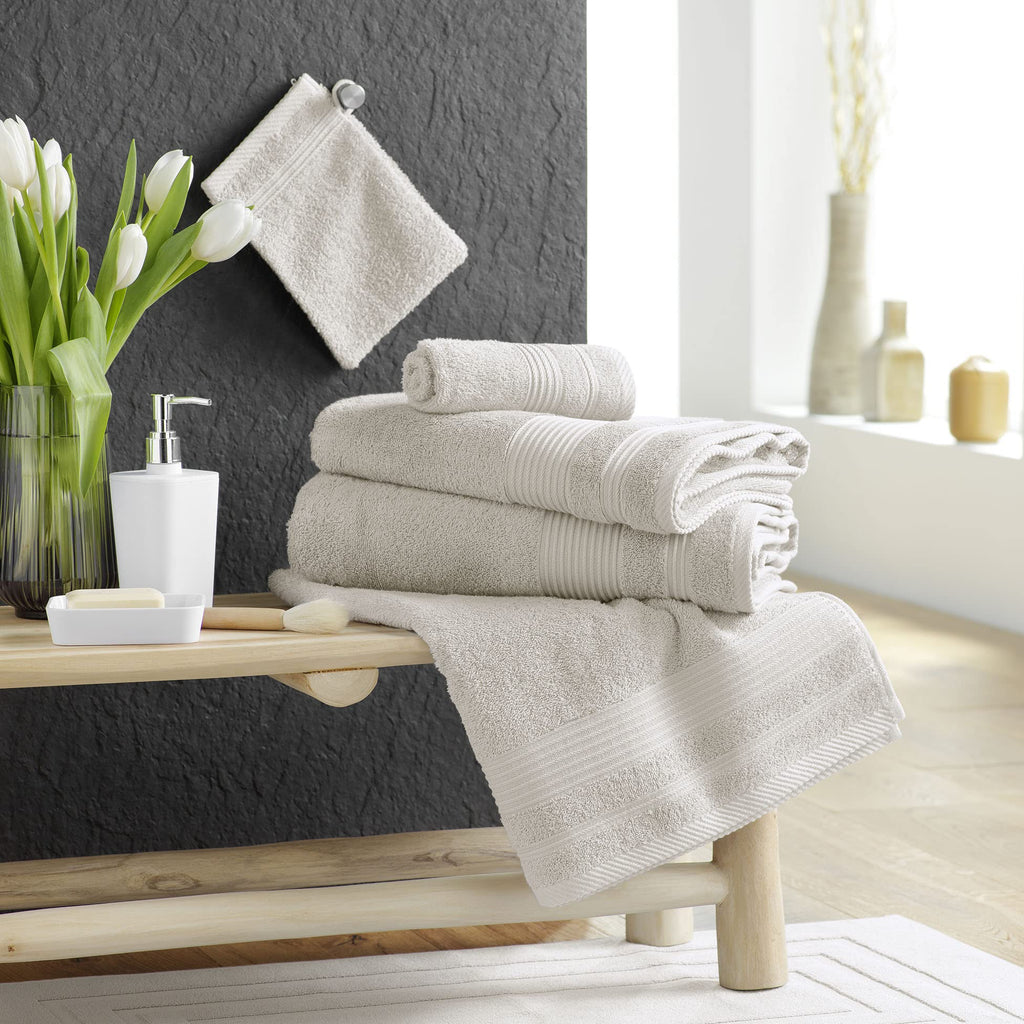 Douceur d'Intérieur, Tendresse Linen Guest Towel 30 x 50 cm Plain Terry Cloth