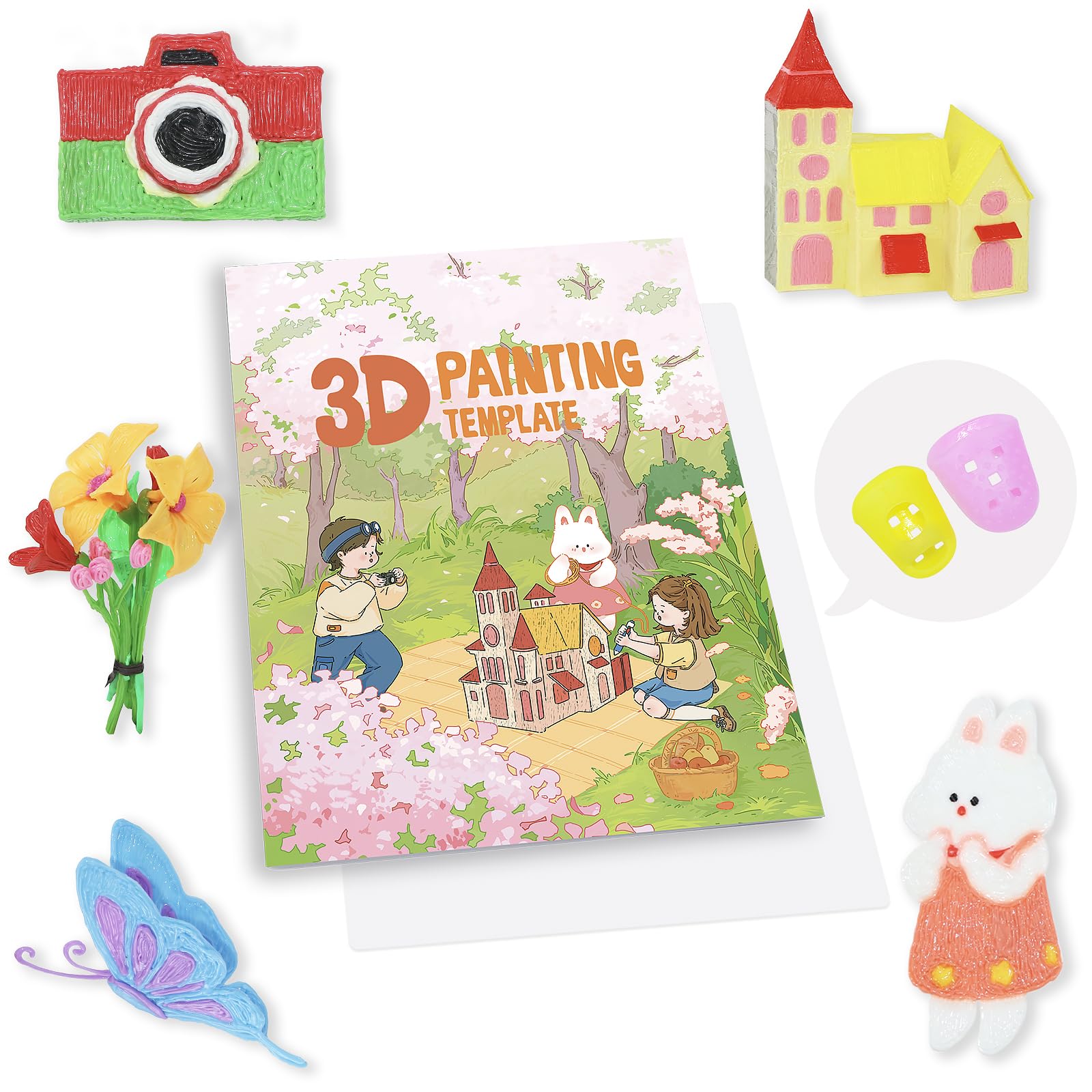 Jolof Store 3D Pen Drawing Book – 40 Patterns & Reusable Template Board