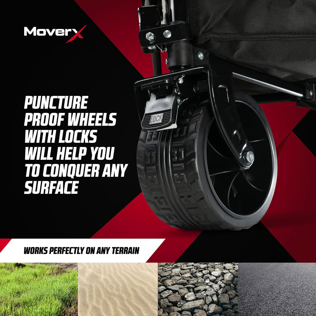 MoverX 200L Folding Wagon – All-Terrain Collapsible Festival Trolley