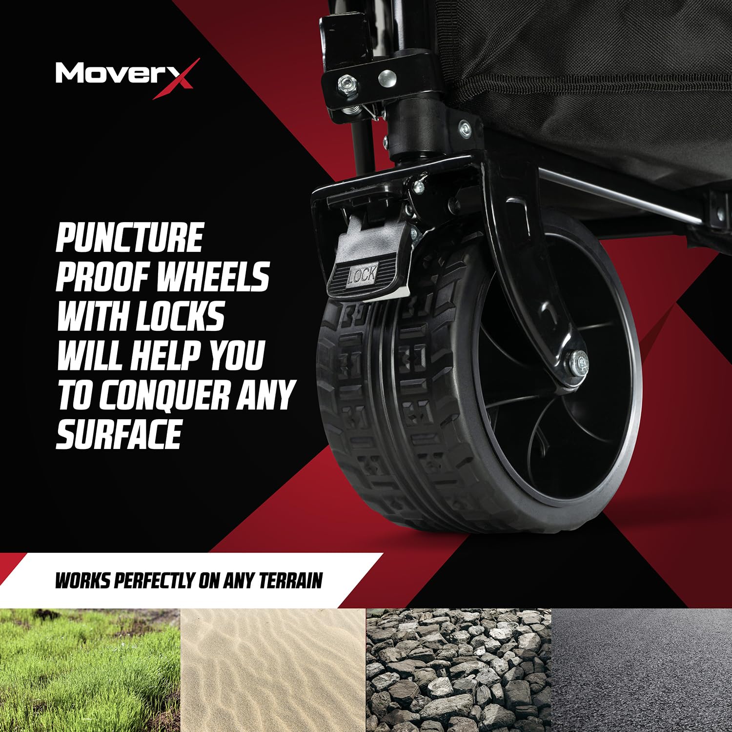 MoverX 200L Folding Wagon – All-Terrain Collapsible Festival Trolley
