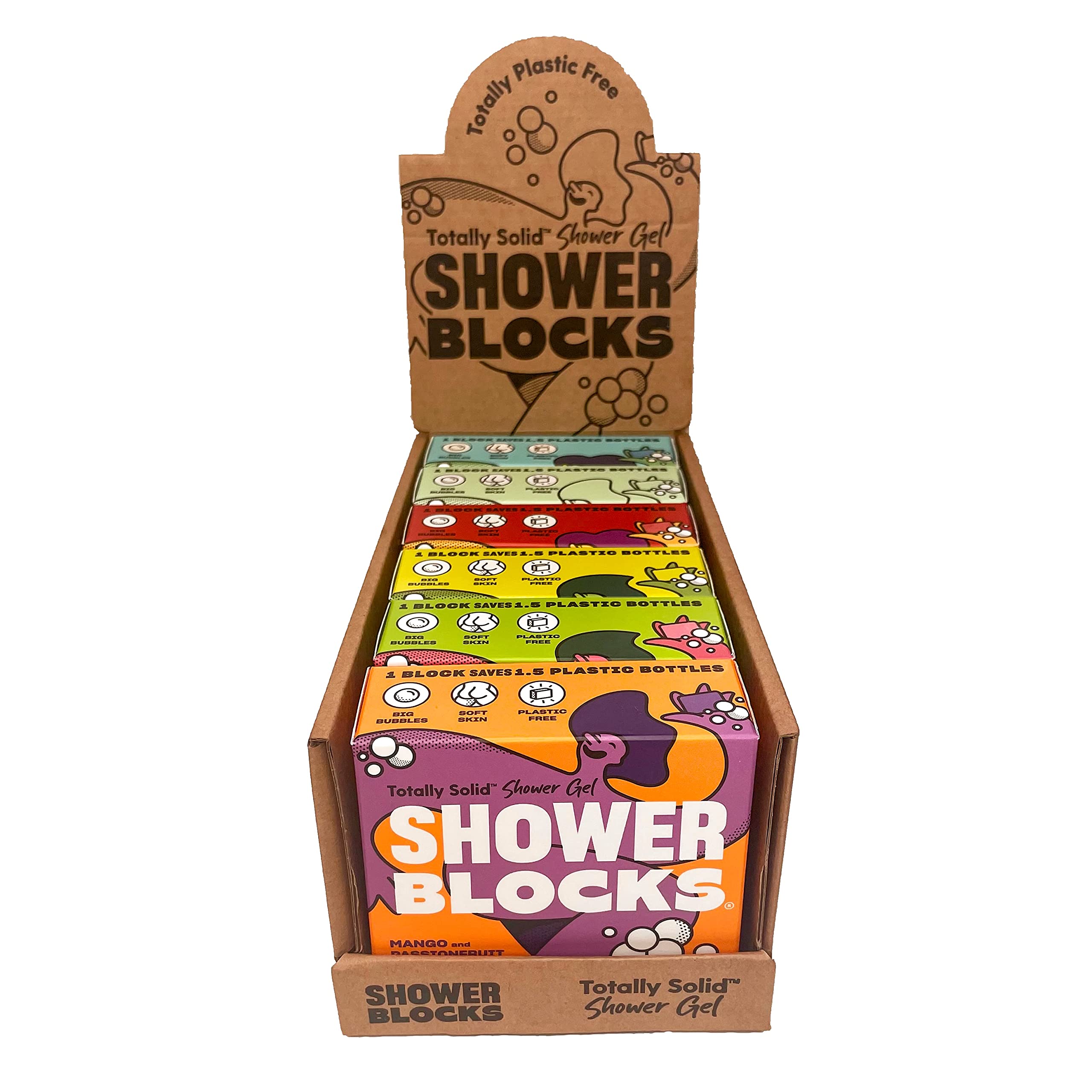 Shower Blocks Solid Shower Gel 6-Pack | Vegan & Plastic Free Body Soap