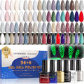 42 Pcs UV Gel Nail Polish Set – Morandi Tones & Top Coats