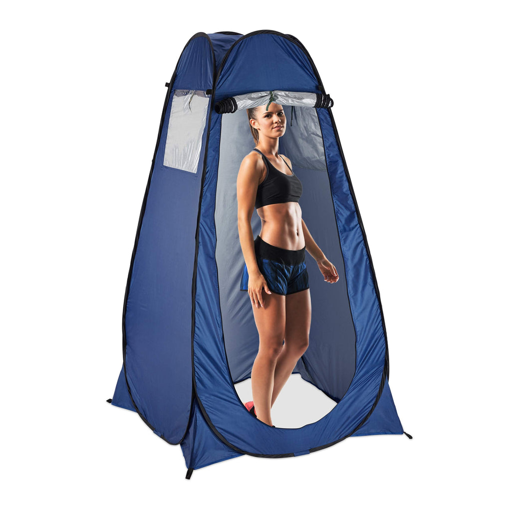 Relaxdays Pop Up Changing Tent | Waterproof Privacy Shelter, UV 50+, Blue
