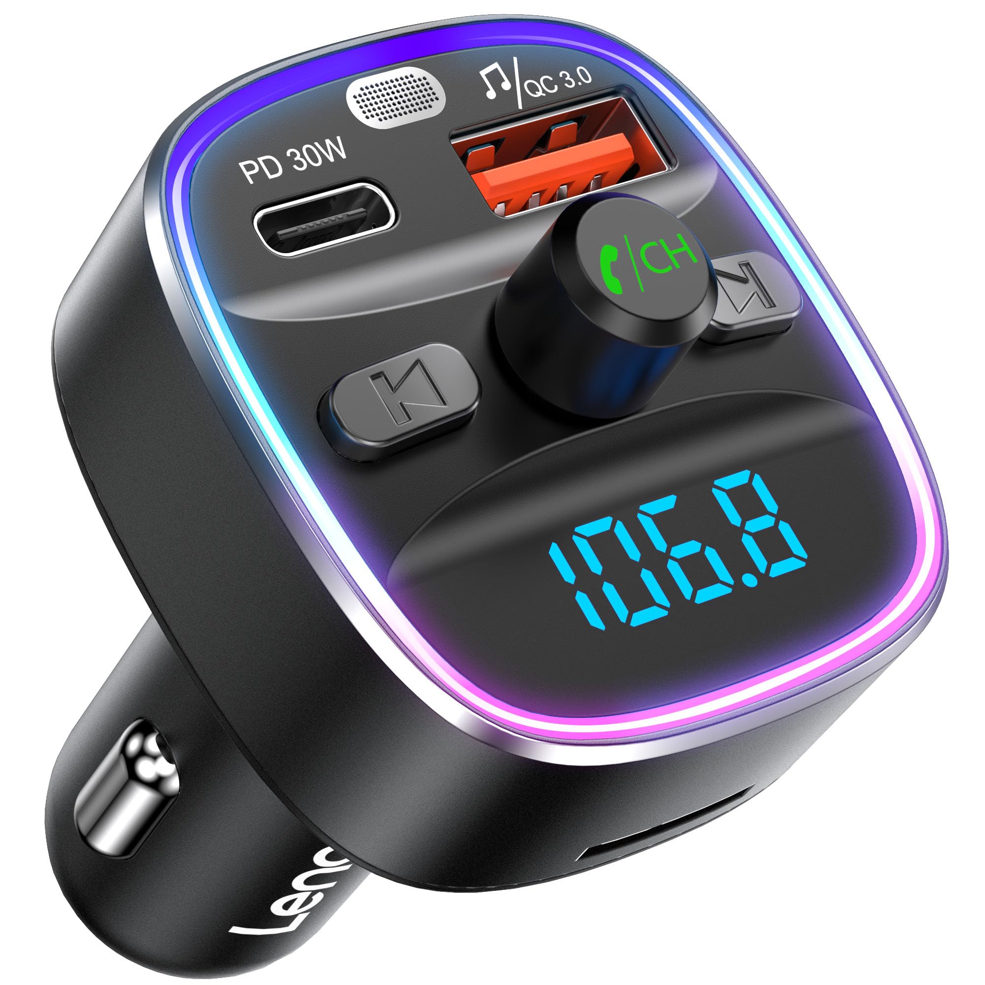 LENCENT Bluetooth 5.4 FM Transmitter Car Adapter | 48W Fast Charging