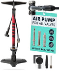 AARON Sport One Bike Floor Pump with Pressure Gauge - Fits All Valves