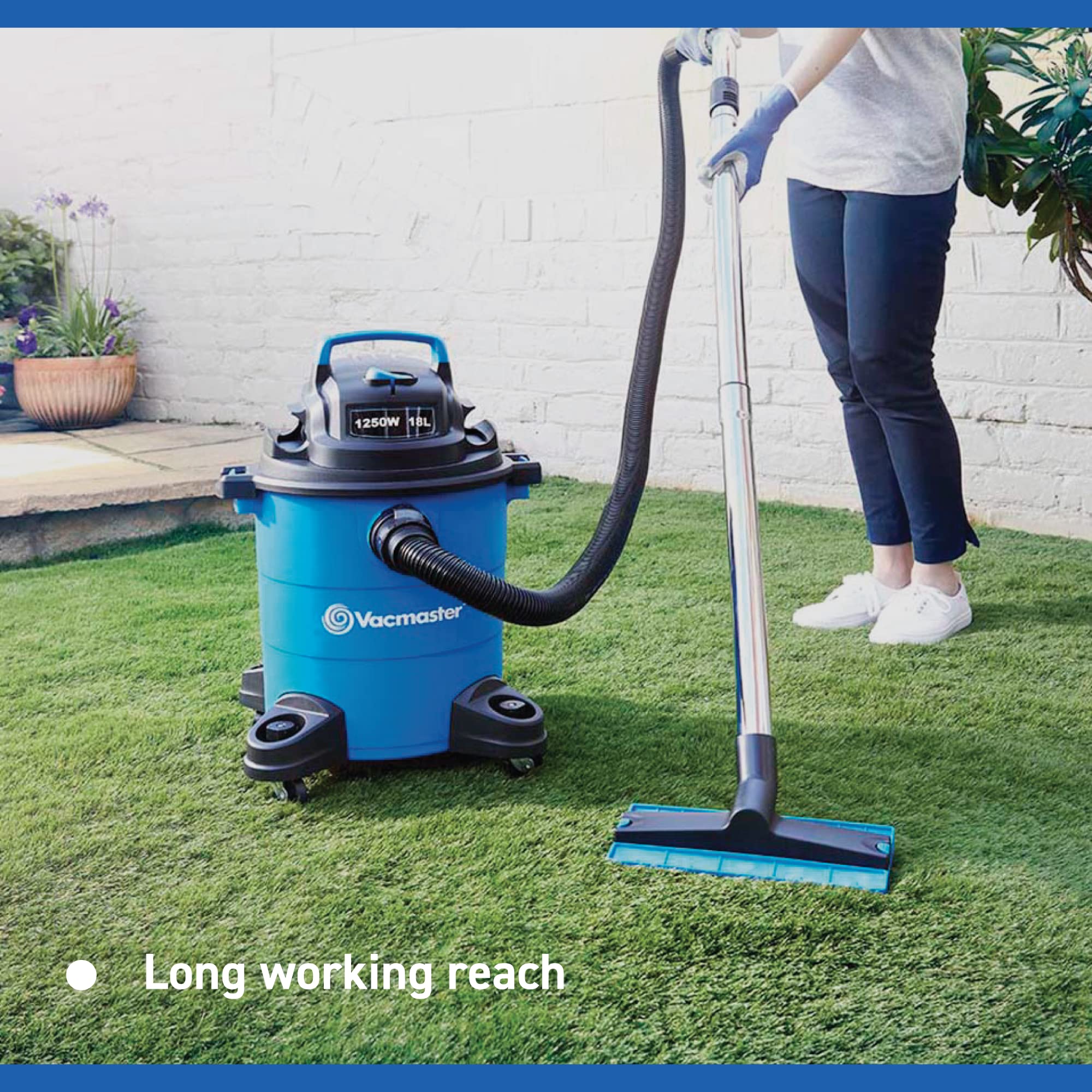 Vacmaster WD 18 Garden & Artificial Grass Wet & Dry Vacuum Cleaner – 1250W