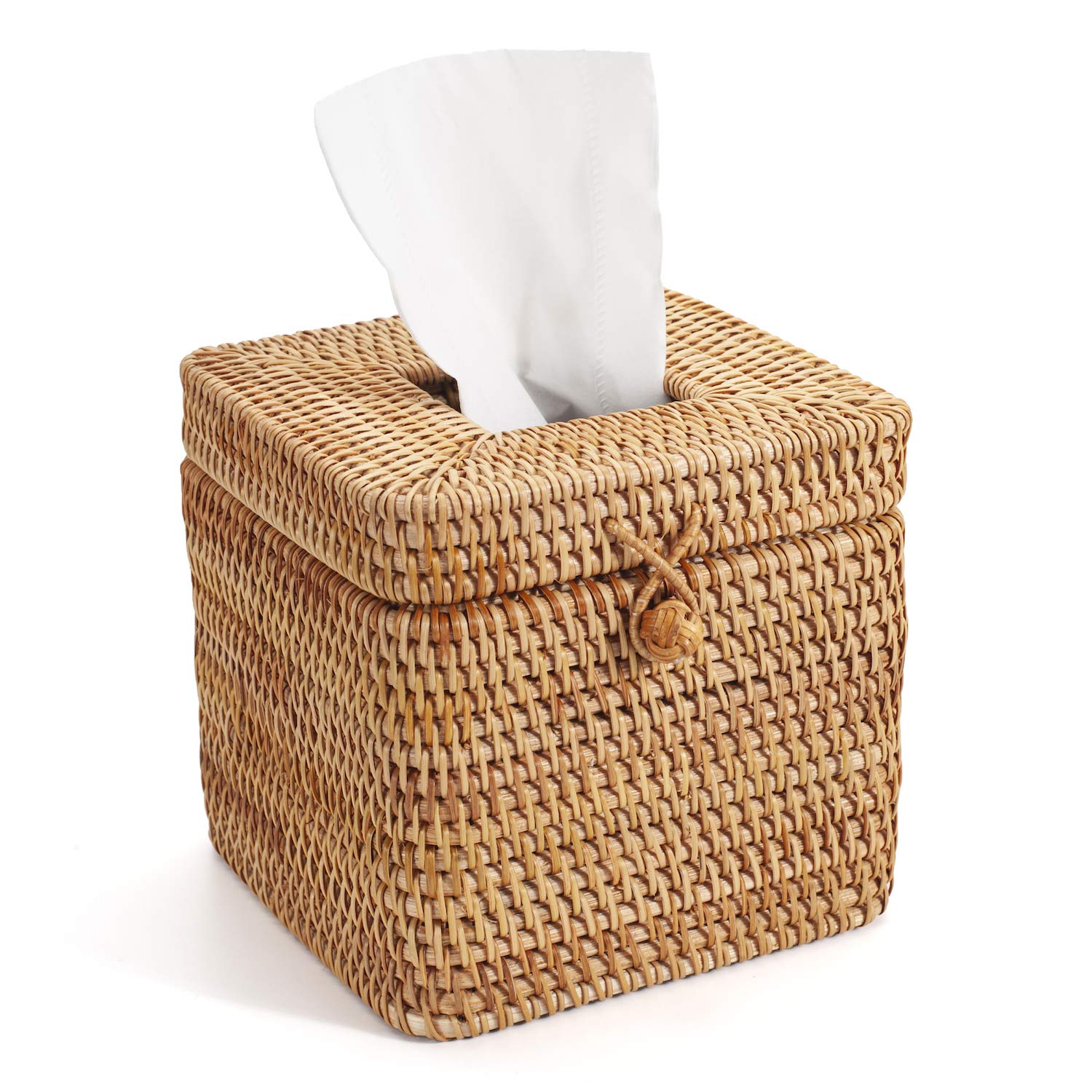 Rattan Square Tissue Box Cover – Woven Facial Tissue Holder