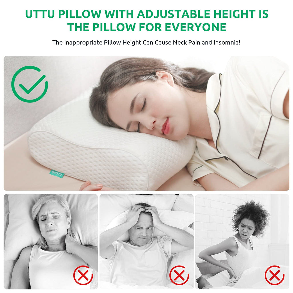 UTTU Cervical Memory Foam Pillow – Adjustable Orthopedic Cooling Pillow