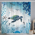 Maritime Shower Curtain – Nautical Sea Animal Polyester, 180x180cm