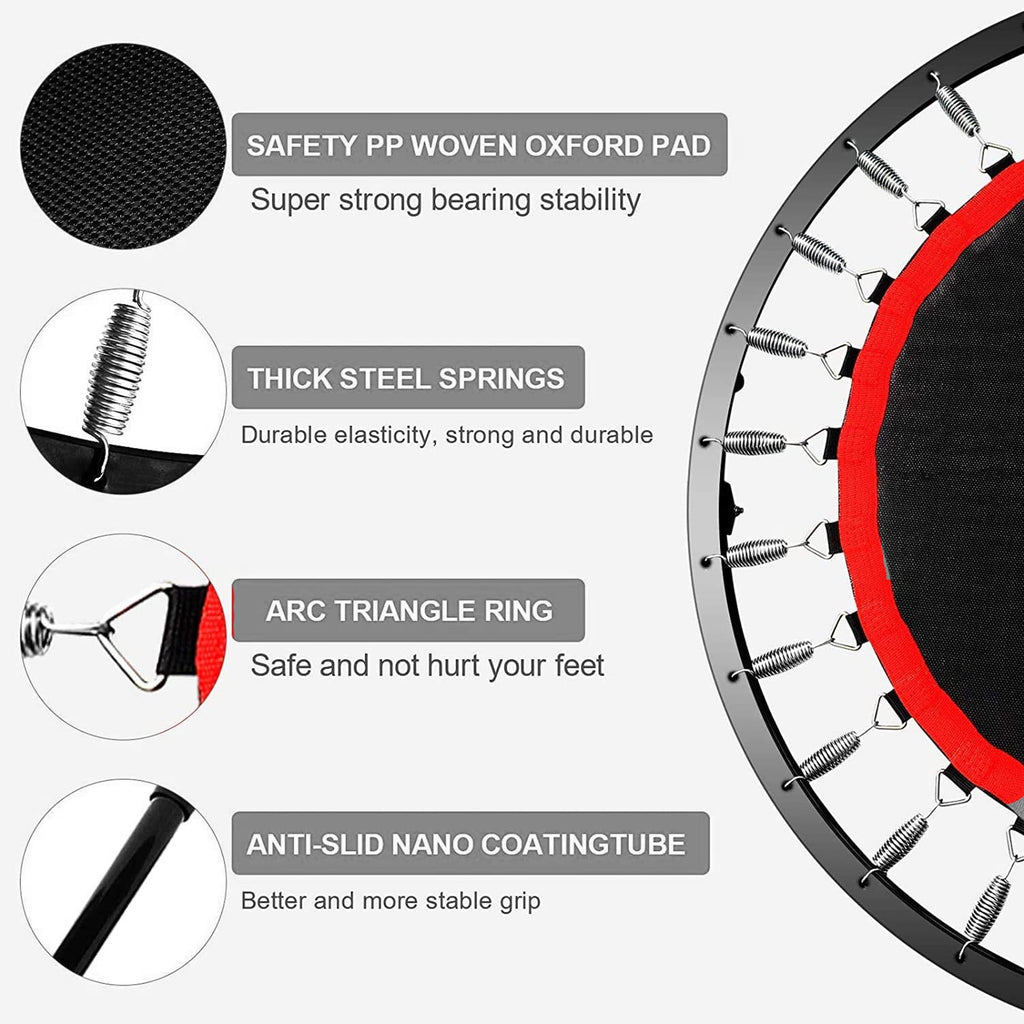 FK Sports 40" Foldable Mini Fitness Rebounder Trampoline for Home Gym