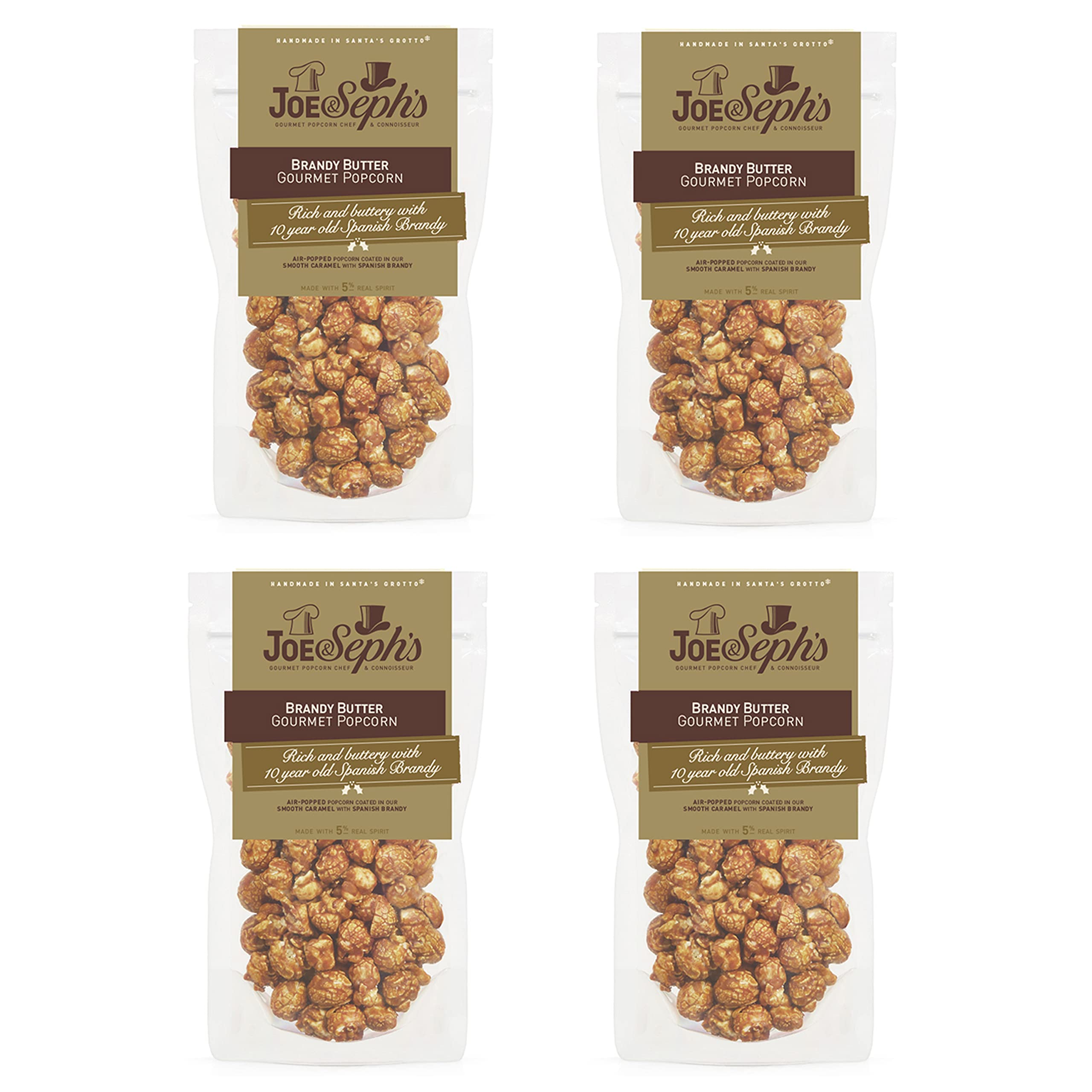 Joe & Seph's Brandy Butter Gourmet Popcorn - 4 x 80g Air-Popped Bags