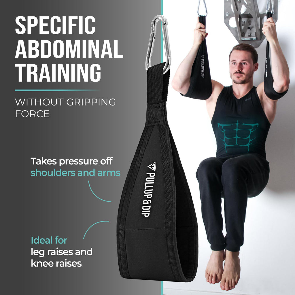 PULLUP & DIP Ab Straps | Padded Abdominal Slings for Leg Raises | Set of 2