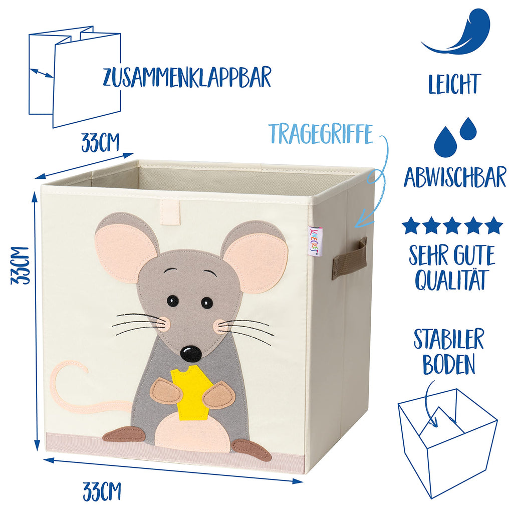 KNECKES Kallax Premium Storage Box for Children, 8 Designs 33 x 33 x 33 cm, Size Suitable as Kallax Boxes, Children's Room, Toy Box, Foldable