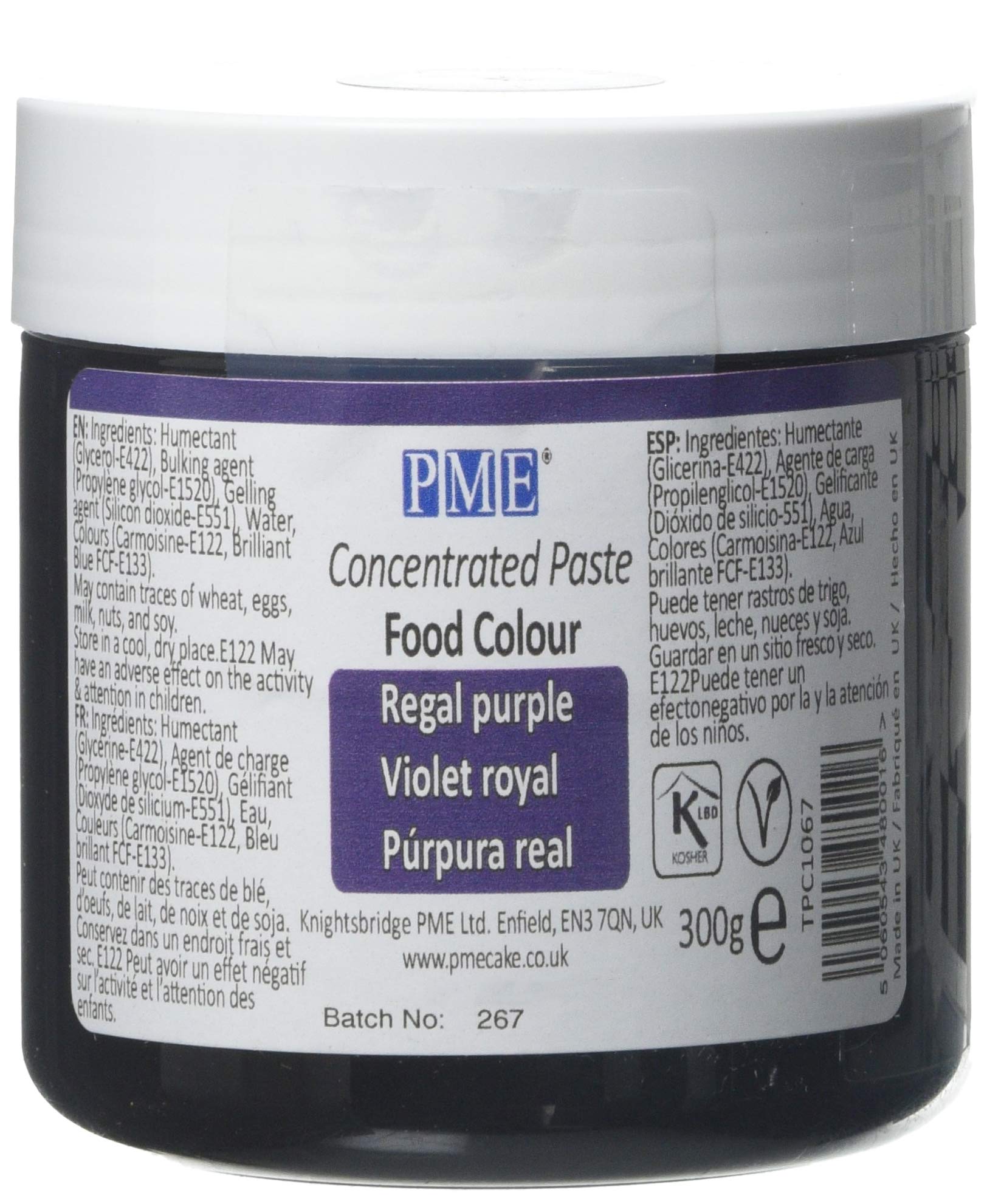 PME Regal Purple Gel Food Colour – Concentrated Icing Paste (300g)