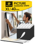 Emitever Heavy Duty Picture Hanging Strips | XL 40 Pairs | Black