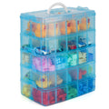 Belle Vous 5-Tier Blue Plastic Craft Storage Box with 50 Compartments