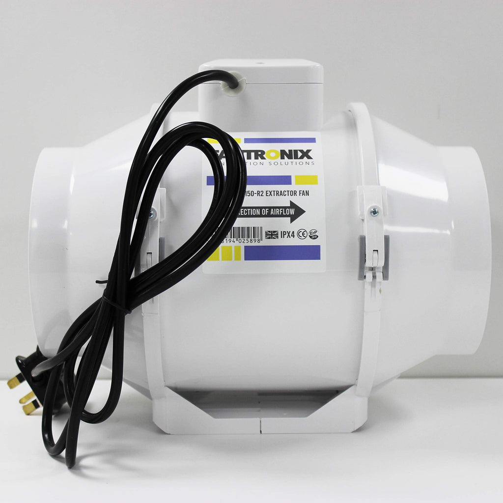 Fantronix 6 Inch Inline Extractor Fan | 150mm Mixed Flow Grow Room Fan
