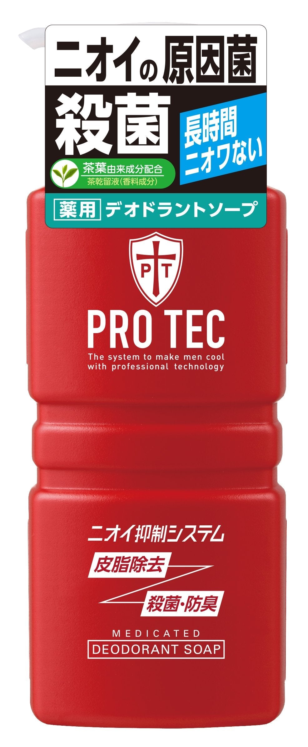PRO TEC Deodorant Soap Pump 420mL – Antibacterial Body Wash for Men