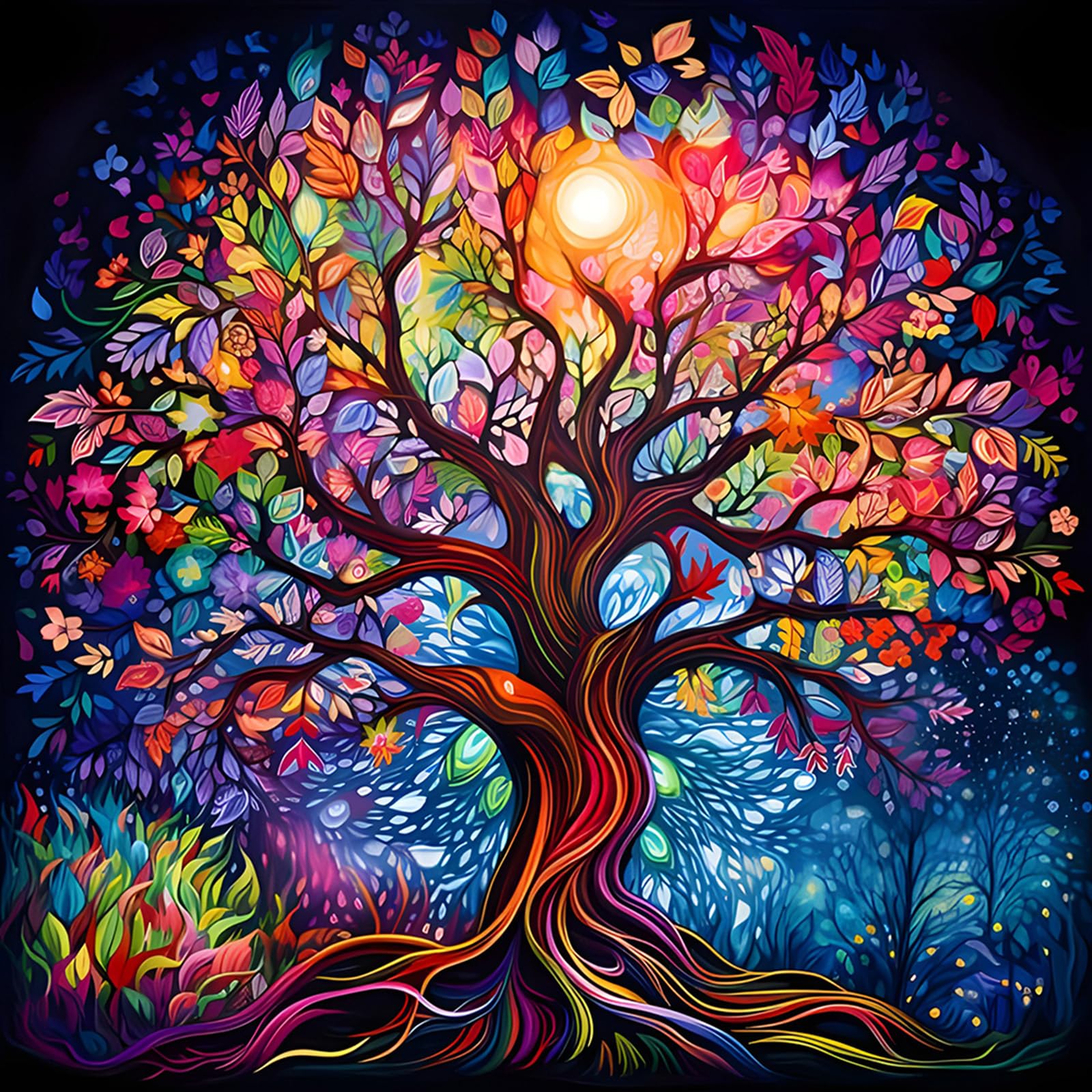 MEIYUDA Tree of Life 5D Diamond Art Painting Kit - 30x30cm DIY Craft