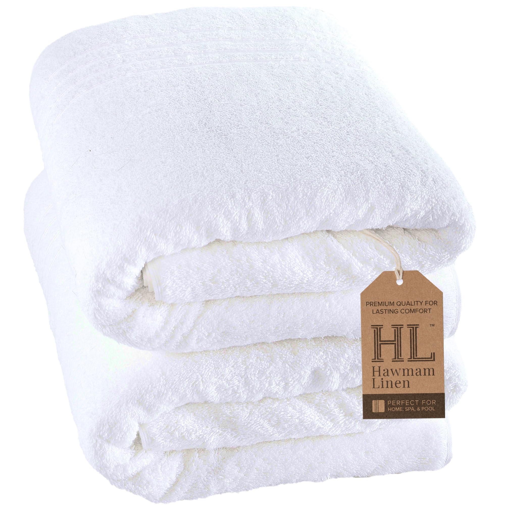 Hammam Linen 100% Cotton Bath Sheets – 2-Pack Large 35x70 Towels