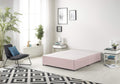 Bed Centre Flexby Divan Base Only with No Drawers and No Headboard - Available in 3ft,4ft,5ft and 6ft- Fabric 3FT Single, Plush Pink Fabric - image 1