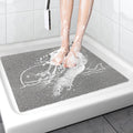 Lurowo Non-Slip Loofah Shower Mat – 54x54cm Square Anti-Mould Bath Mat