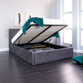 Jolof Store Gia King Size Ottoman Gas Lift Storage Bed - Plush Charcoal