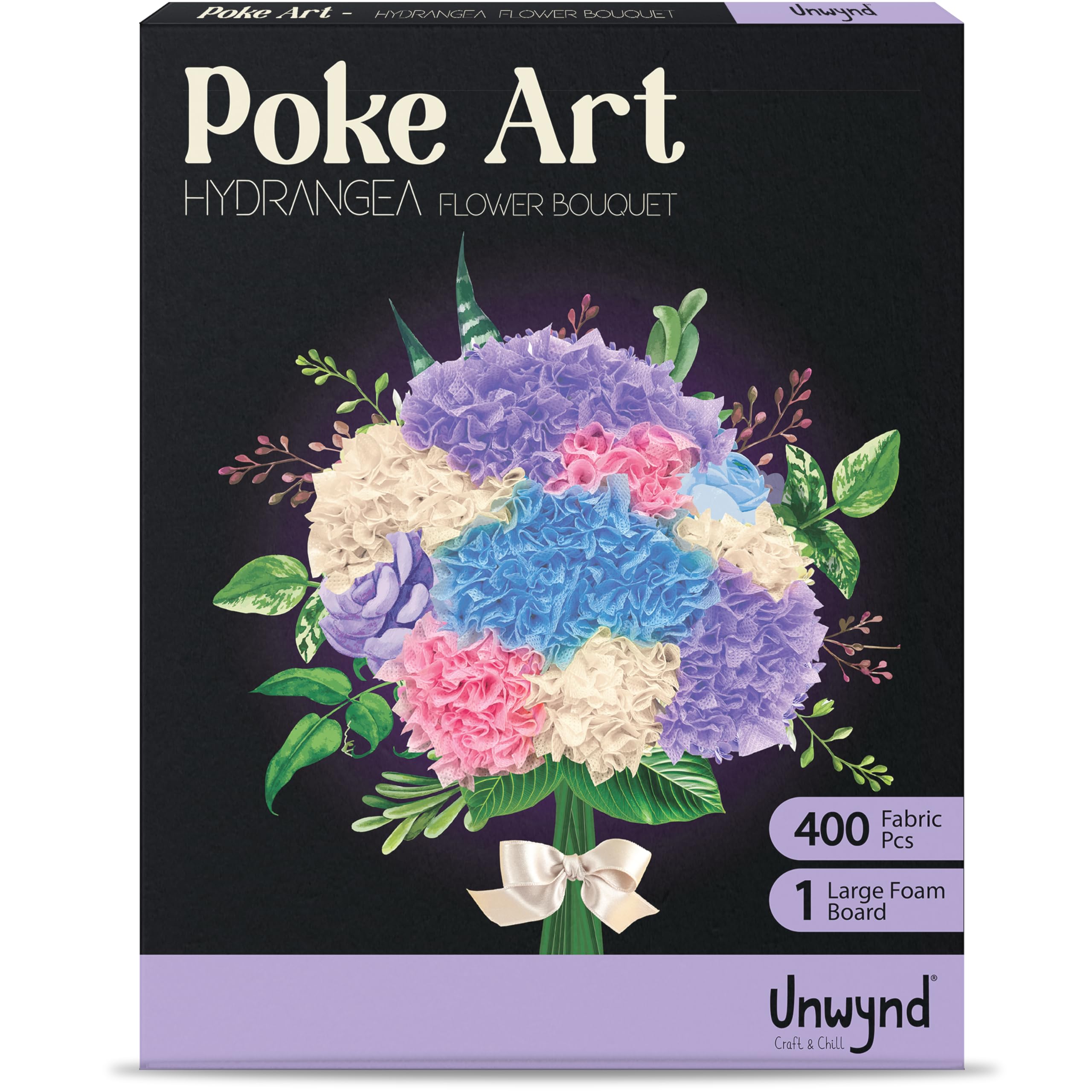 Unwynd Poke Art Hydrangea Flower Bouquet – DIY Mess-Free Craft Kit