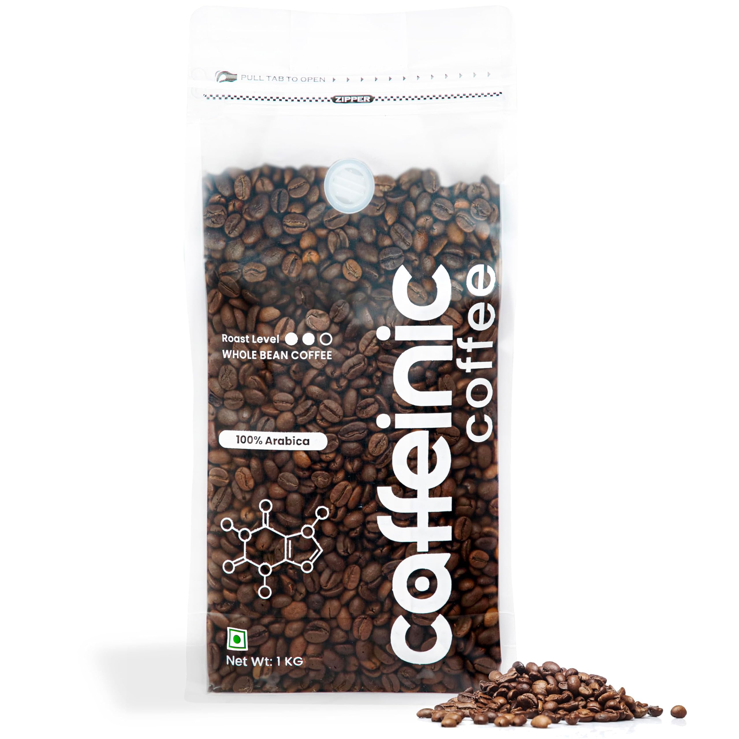 Caffeinic 1kg Whole Bean Coffee – Smooth Espresso Roast 100% Arabica