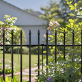 Thealyn Metal Garden Fence – 5 Panels No-Dig Wrought Iron Dog Fence, Black