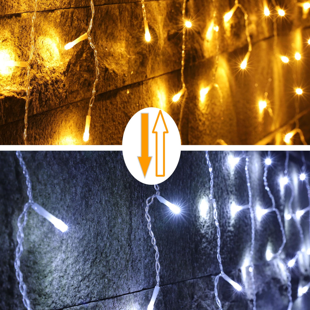 YOSION 500 LED Icicle Lights | 49ft Color Changing Warm White String Lights