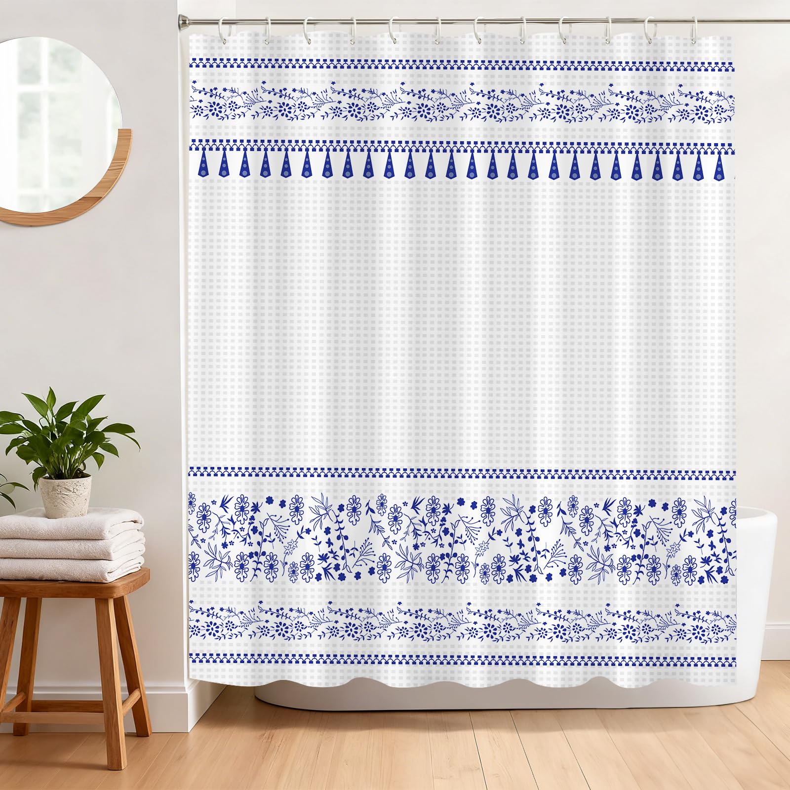 Breasome Waffle Shower Curtain – Waterproof Polyester Fabric, 180x180cm