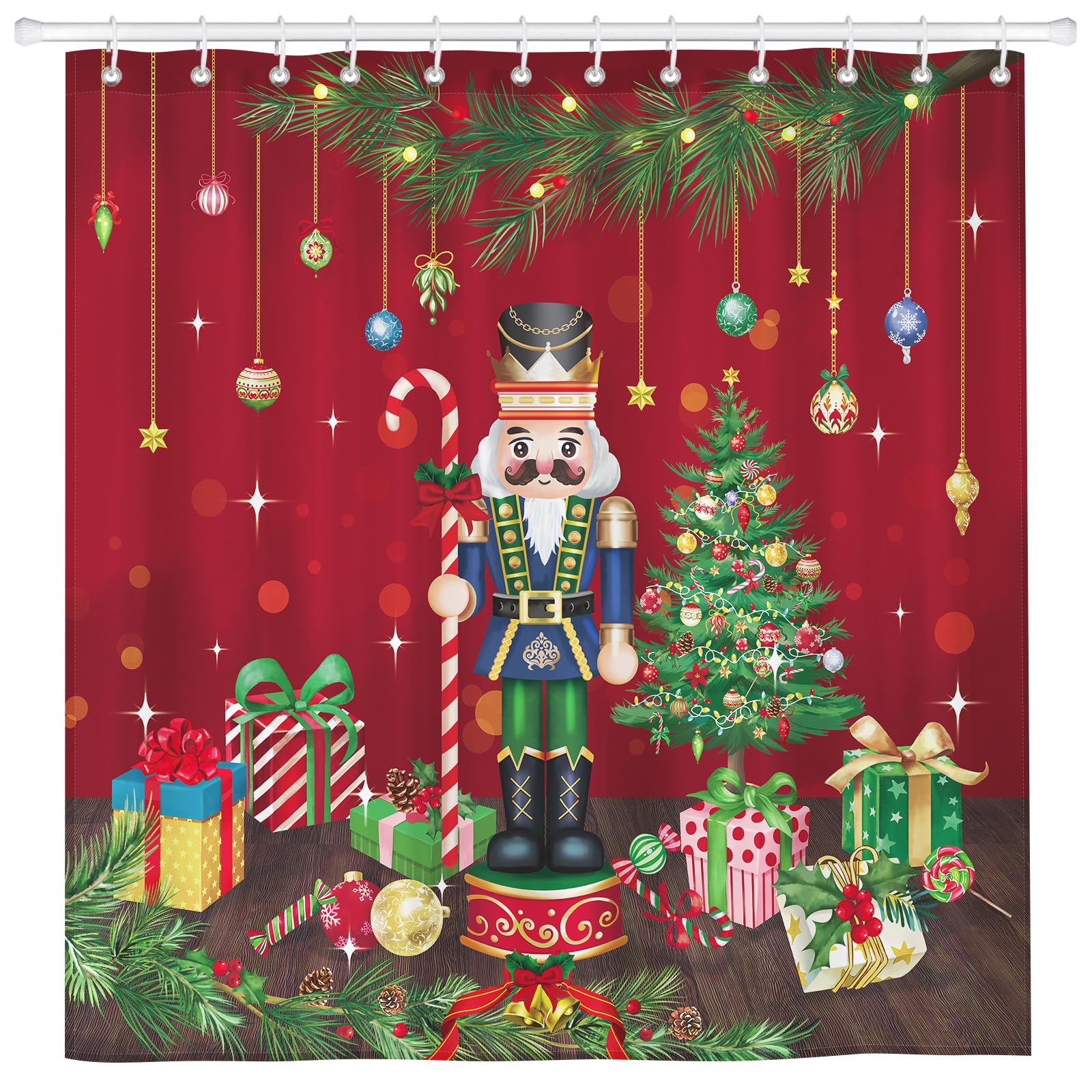 Arquiel Christmas Nutcracker Shower Curtain - Waterproof Polyester, 72x72