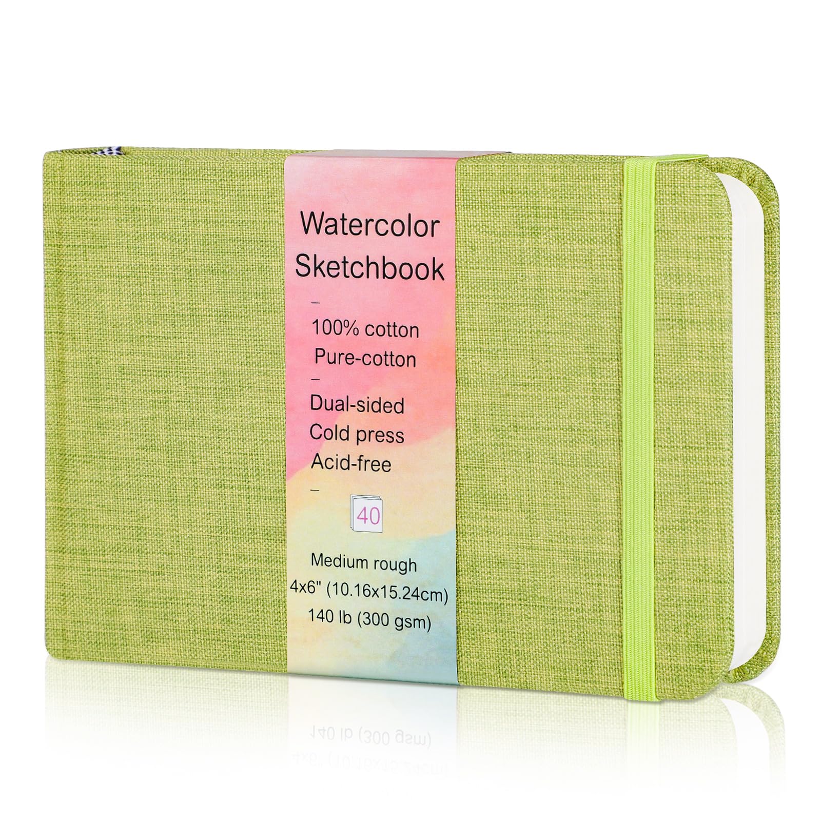 Cotton Watercolour Sketchbook | 300 GSM 4x6 Cold-Pressed Pad